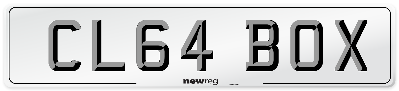 CL64 BOX Number Plate from New Reg